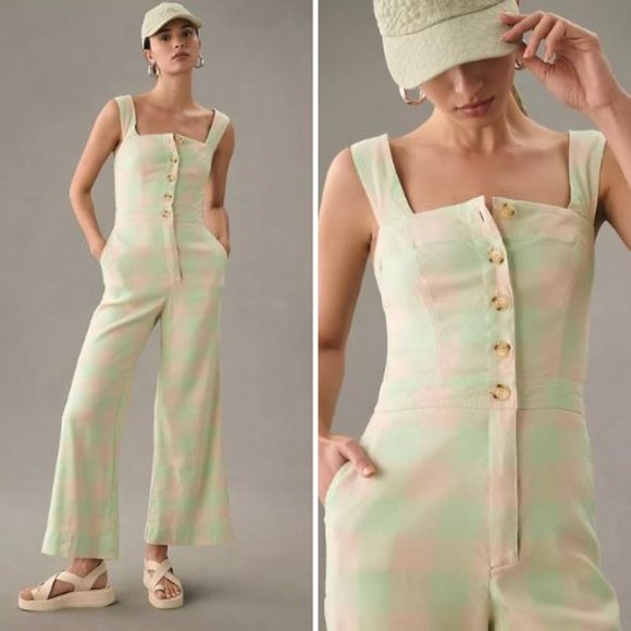 NWT Anthropologie The Portside Button-Front Jumpsuit by Maeve | 14 Tall - Picture 1 of 5